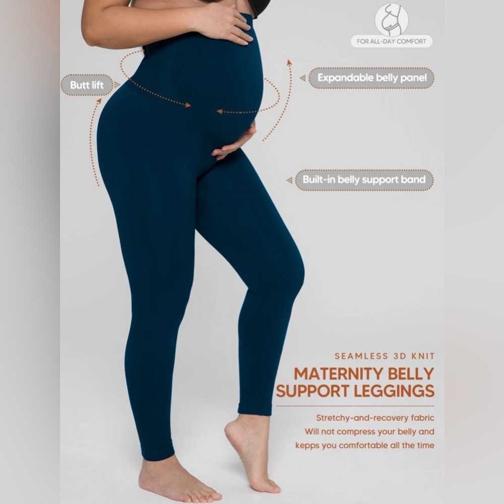 Maternity comfort seamless over belly support leggings